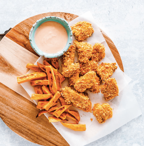 Healthy Chicken Nuggets and Fries - TRANSFORM by Fitaz
