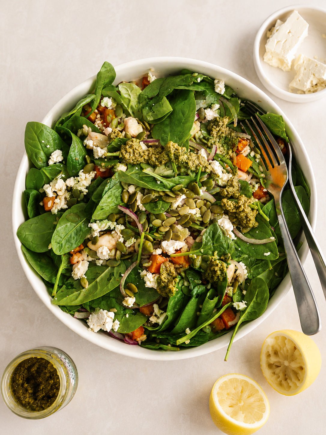 Chicken, Pumpkin & Pesto Brown Rice Salad: Your New Favourite Lunch Bowl