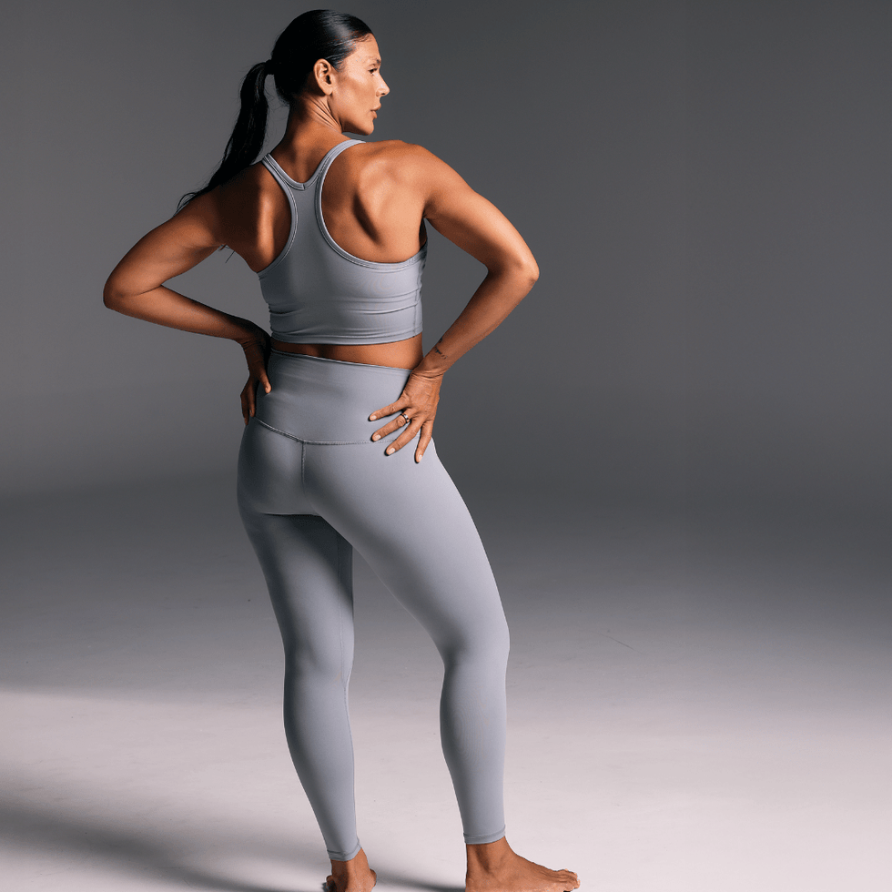 Elevate High Waist Tights in Sky Gray - sculpting full-length leggings - Transform by FitazFK