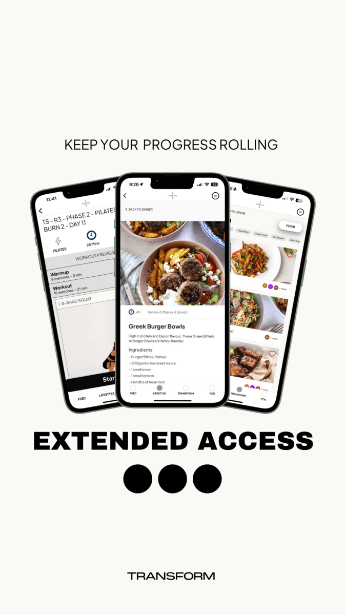 Extended access 2 months free - keep your Transform program momentum - Transform by FitazFK