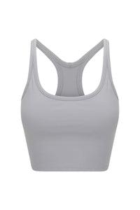 Elevate Racer Back Crop Sky Gray back view - racer back design activewear - Transform by FitazFK
