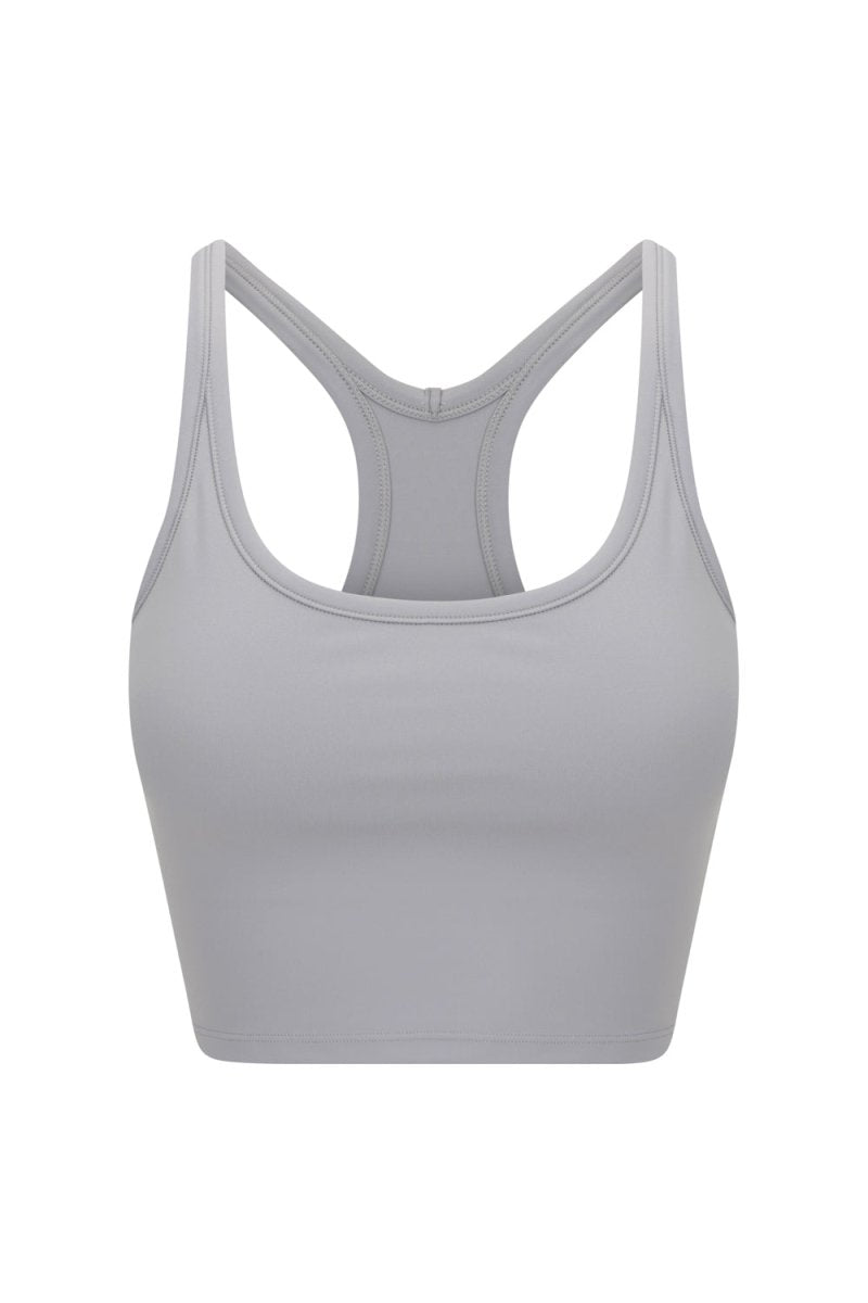 Elevate Racer Back Crop Sky Gray back view - racer back design activewear - Transform by FitazFK