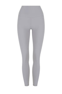 Elevate High Waist Tights Sky Gray side view - moderate compression seamless tights - Transform by FitazFK