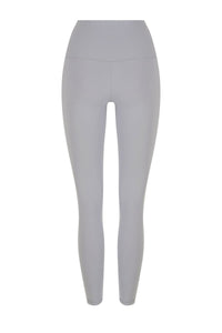 Elevate High Waist Tights Sky Gray detail - waistband pocket and Elevate fabric - Transform by FitazFK