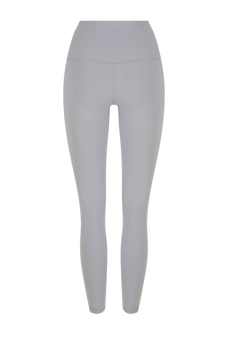 Elevate High Waist Tights Sky Gray detail - waistband pocket and Elevate fabric - Transform by FitazFK
