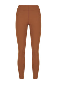 Flow Sculpted Tights Cinnamon back view - hidden waistband pocket and Sculpt fabric - Transform by FitazFK