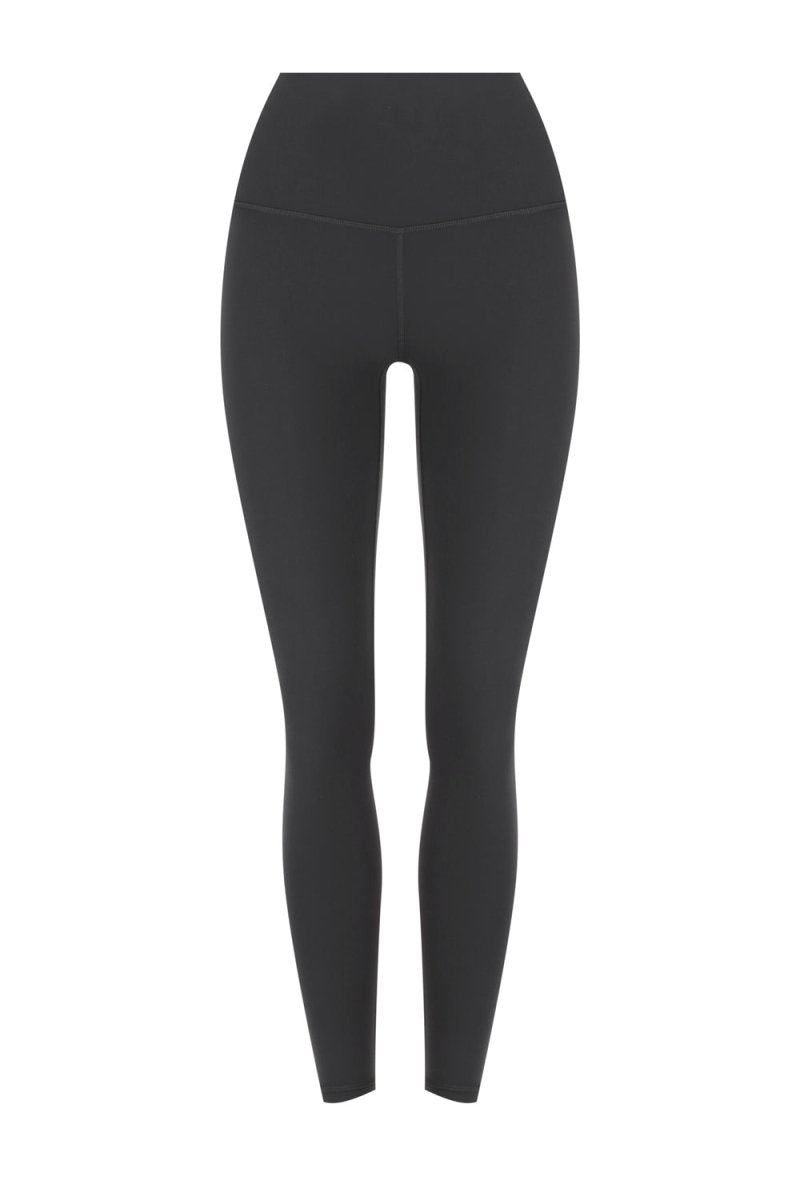 Elevate High Waist Tights Black side view - moderate compression full-length tights - Transform by FitazFK
