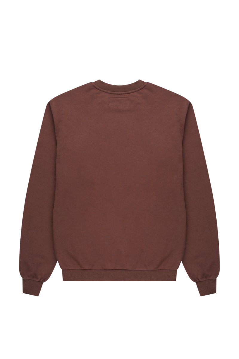 Health Club Crewneck Cacao detail - ribbed hem and crew neckline - Transform by FitazFK
