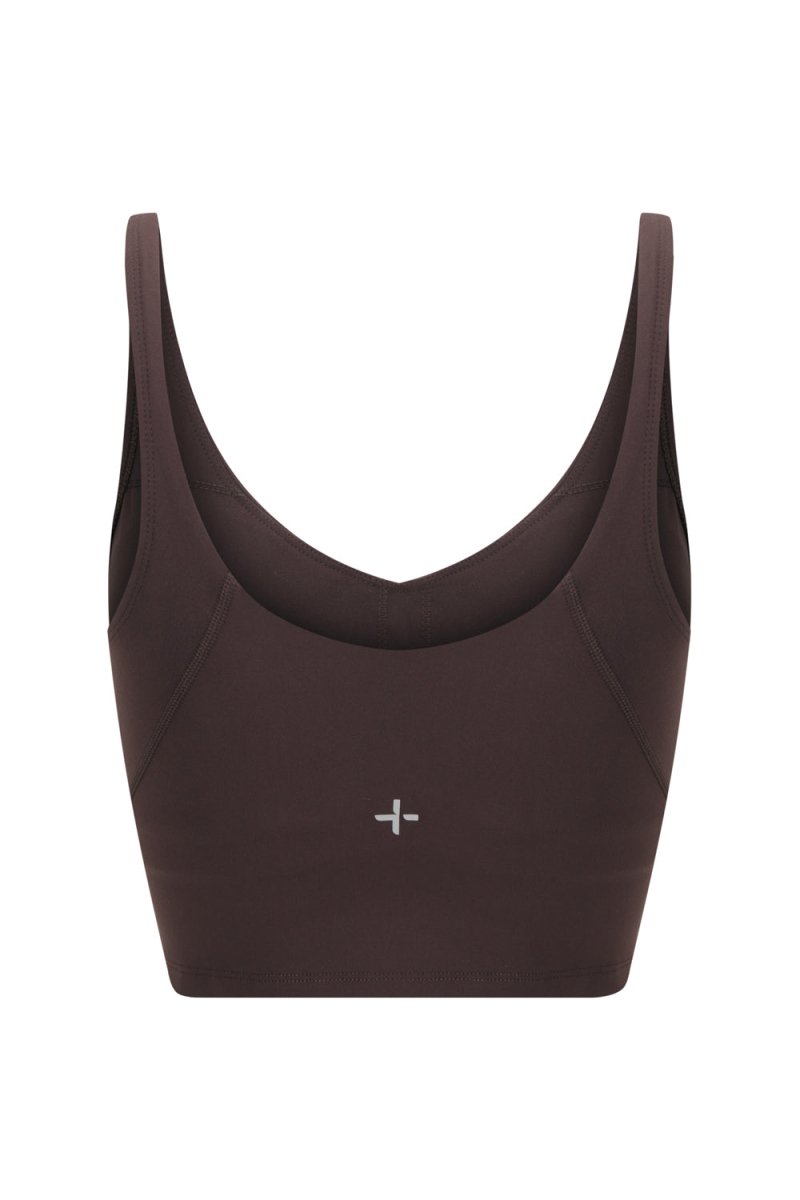 Sculpt Scoop Back Crop Midnight detail - light compression and flexible fit - Transform by FitazFK