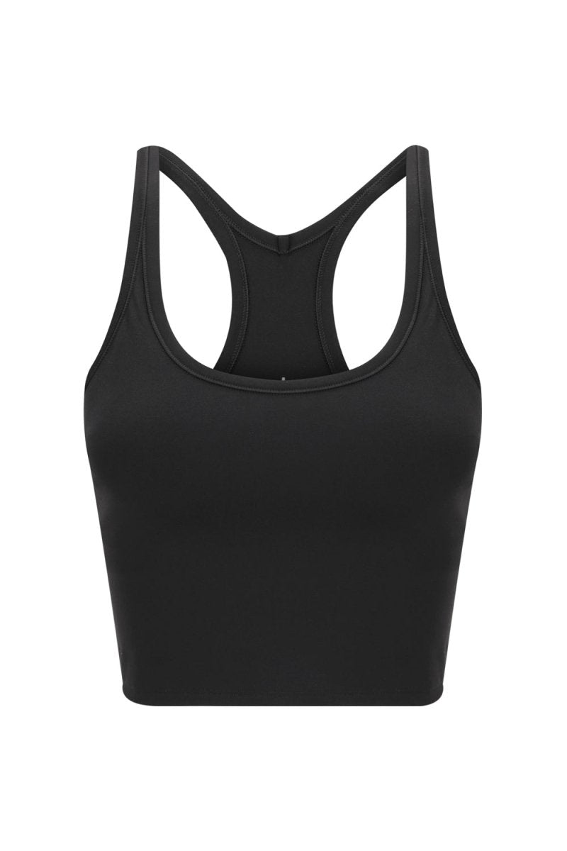 Elevate Racer Back Crop Black side view - racer back activewear crop - Transform by FitazFK