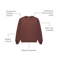 Health Club Crewneck Cacao side view - medium-weight cotton jersey layering piece - Transform by FitazFK