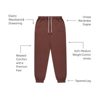 Health Club Pant Cacao side view - adjustable drawstring and relaxed silhouette - Transform by FitazFK