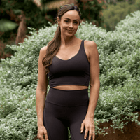 Sculpt Scoop Back Crop in Midnight - scoop back activewear crop for Pilates and yoga - Transform by FitazFK