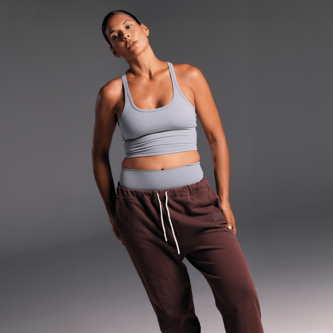 Health Club Pant in Cacao - soft-washed cotton jersey relaxed fit pants - Transform by FitazFK