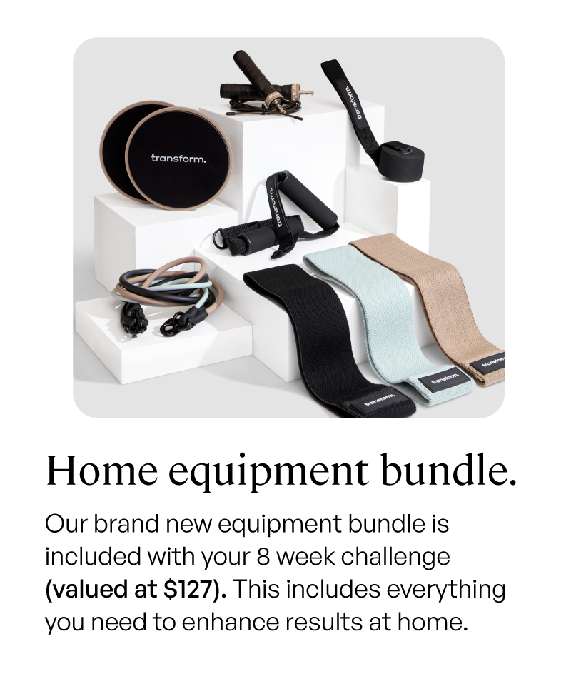 Home equipment bundle with various fitness tools on a white background