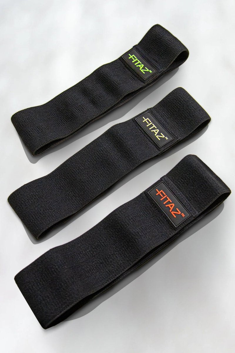 Fabric booty bands set with 3 resistance levels and carry bag - Transform by FitazFK